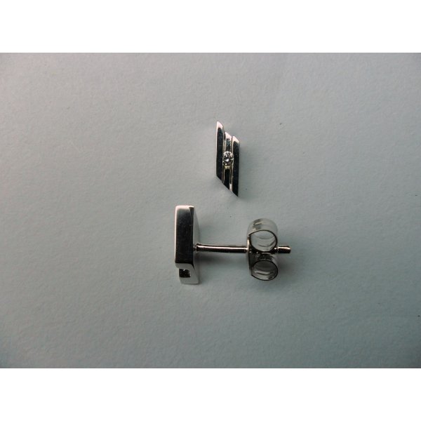 Parallel Ear Studs White Gold