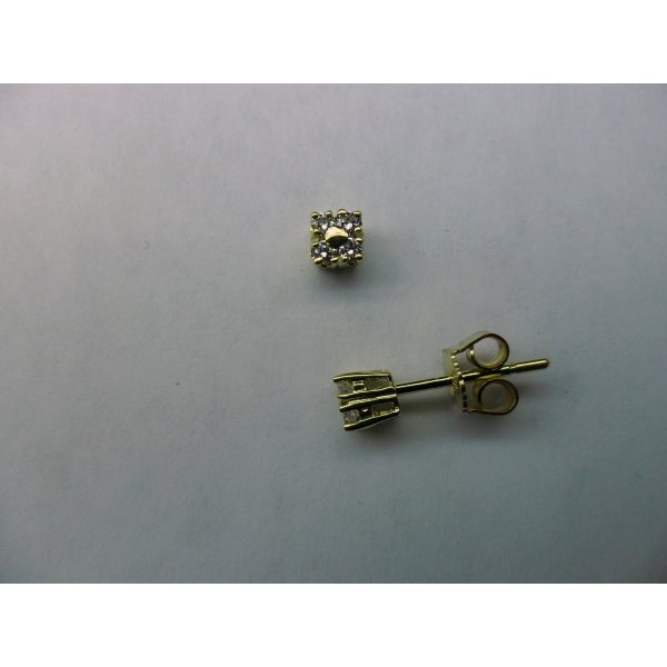 Square Ear Studs Yellow Gold Small