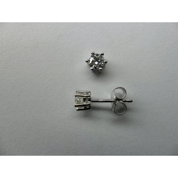 White Gold Solitaire Ear Studs 2 - 0.53 crt.
