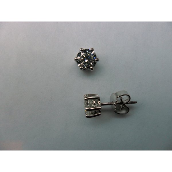 White Gold Solitaire Earstuds 2 - 1.41 crt.