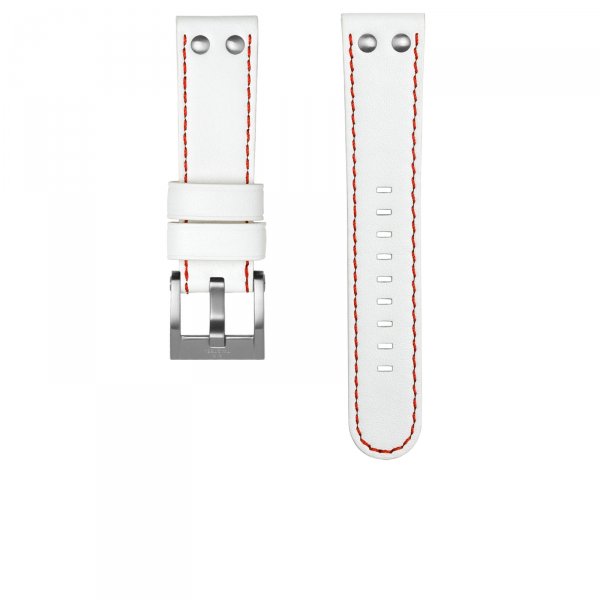 TW Steel Strap White/Red Leather 22mm