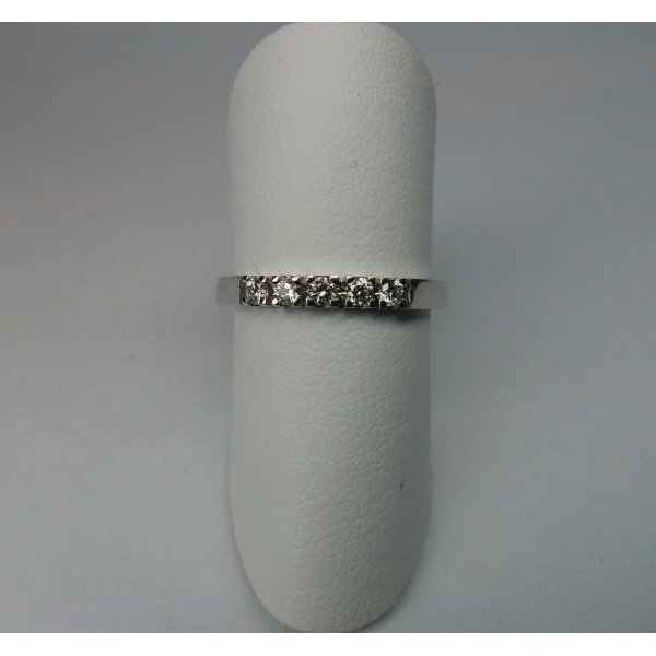 Row Ring Thick 5st. White Gold