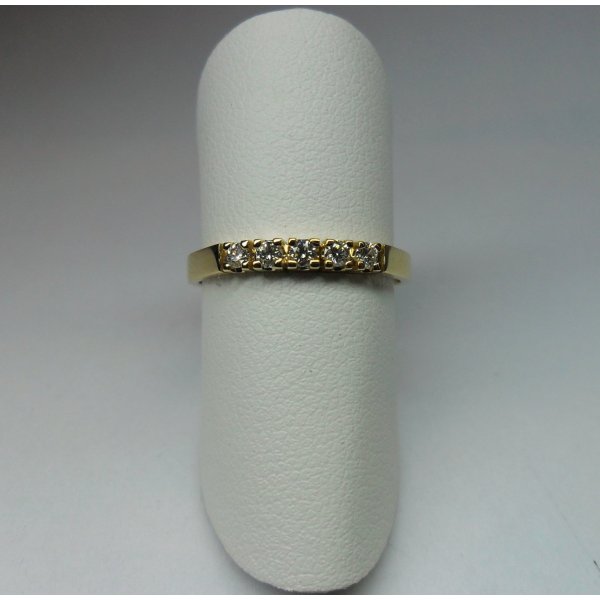 Row Ring Thick 5st. Yellow Gold