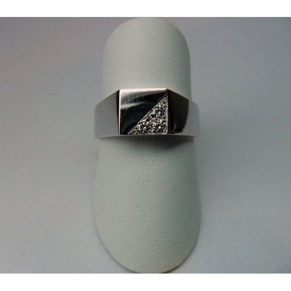 Square Plate Ring White Gold 3st.