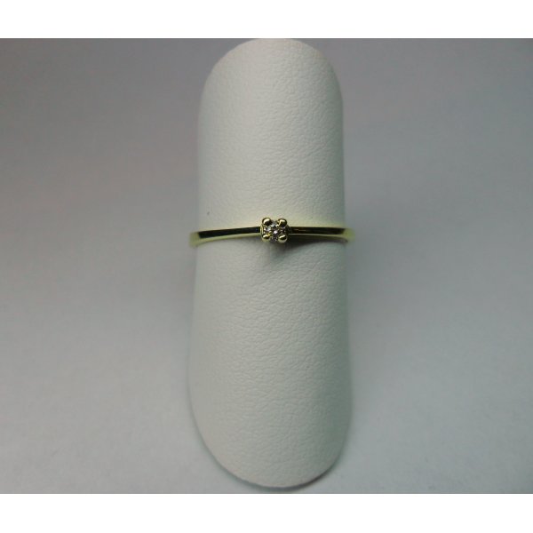 4-Pronks Solitaire Ring Yellow Gold 0.03 crt.