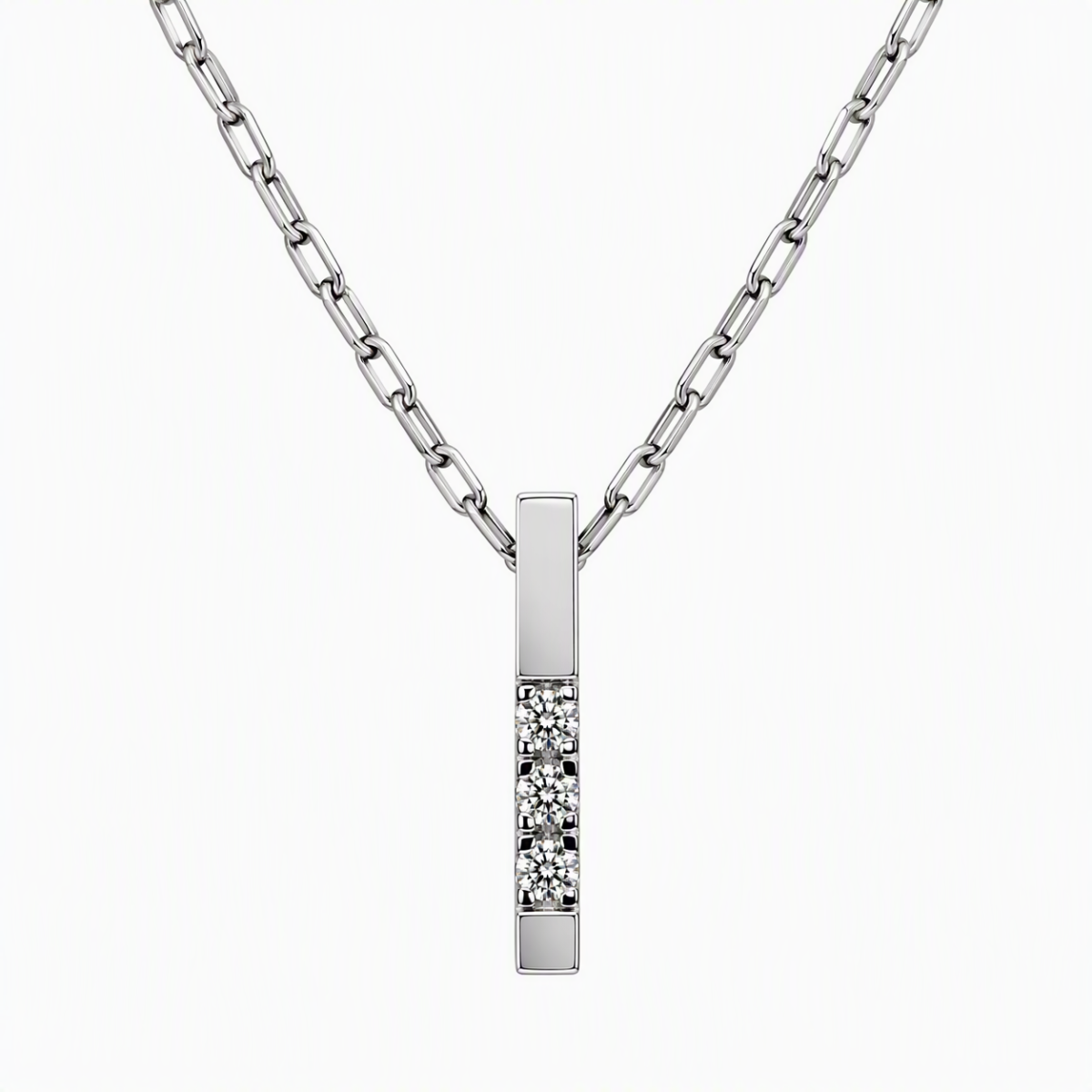 Alliance Bar Pendant Small White Gold 3st.