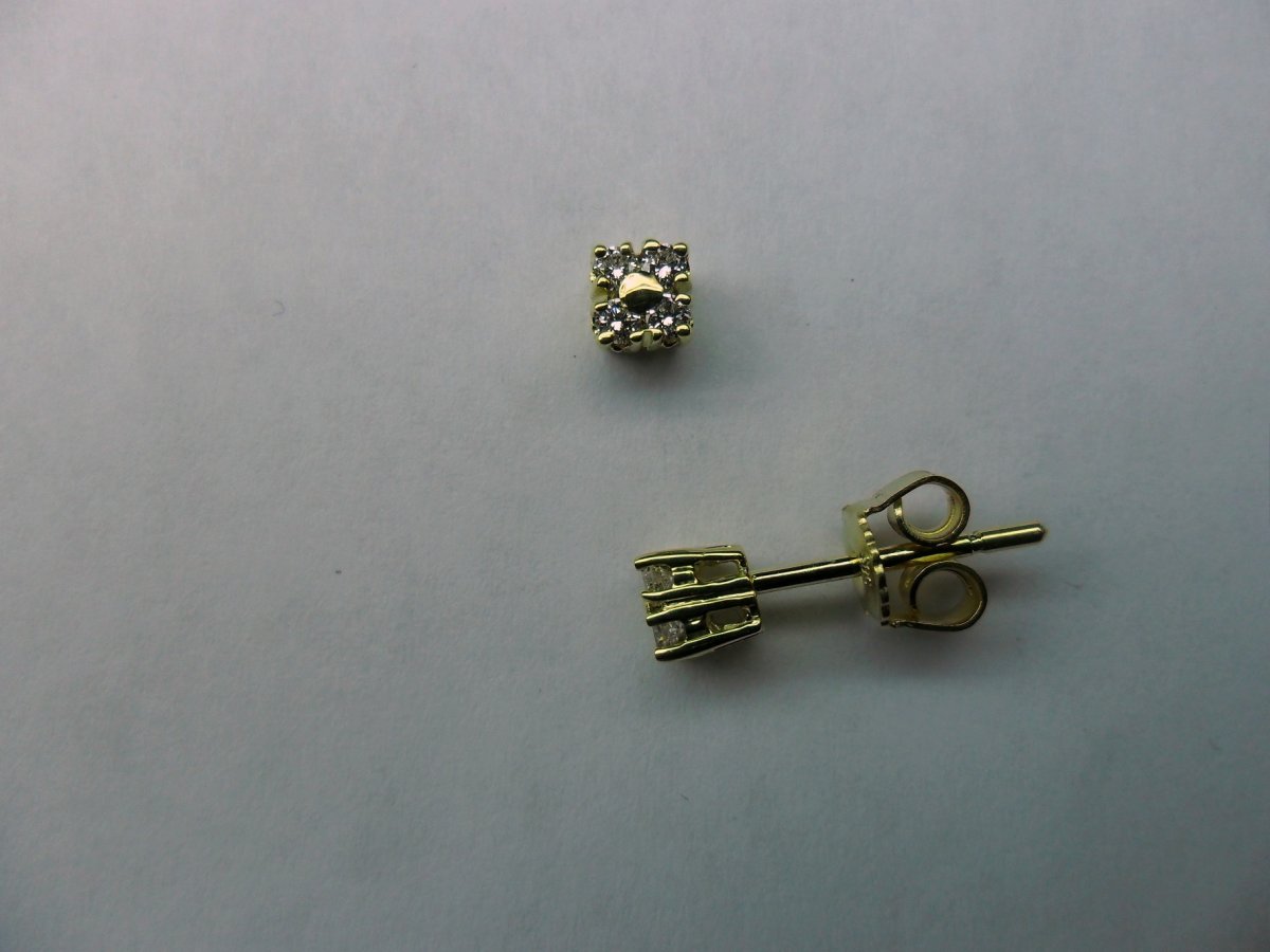 Vierkant Oorstekers Geelgoud Smal