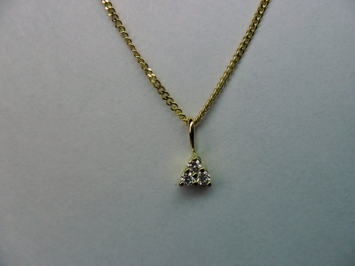 Driehoek Hanger Geelgoud Klein 