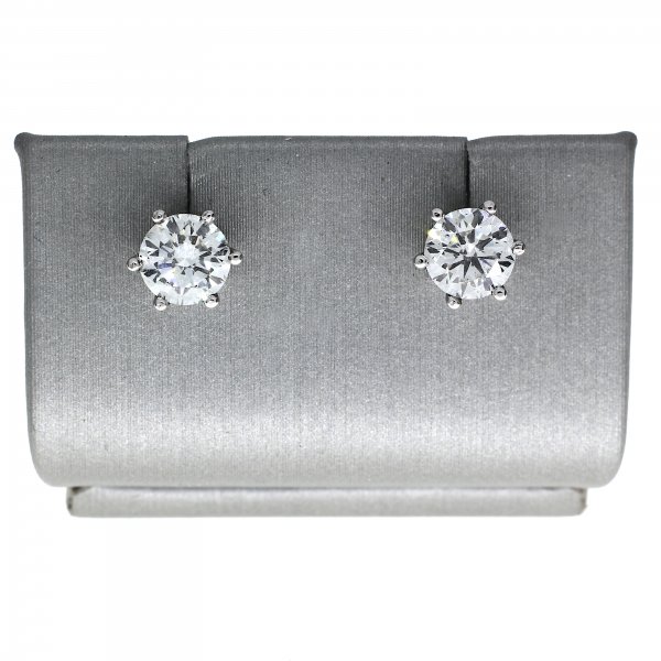 White Gold Solitaire Earstuds 2 - 1.00 crt.