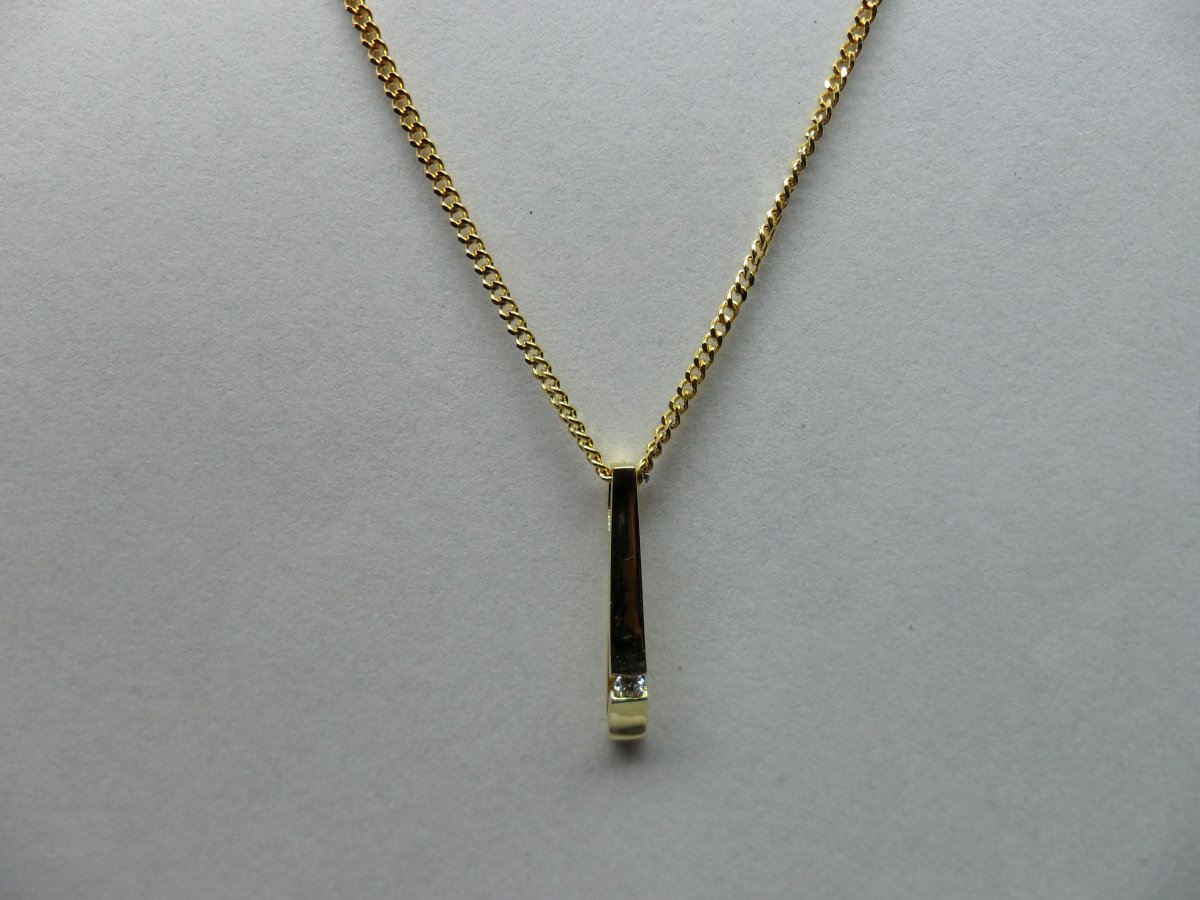 Vulkaan Staafhanger Recht Geelgoud 1st.