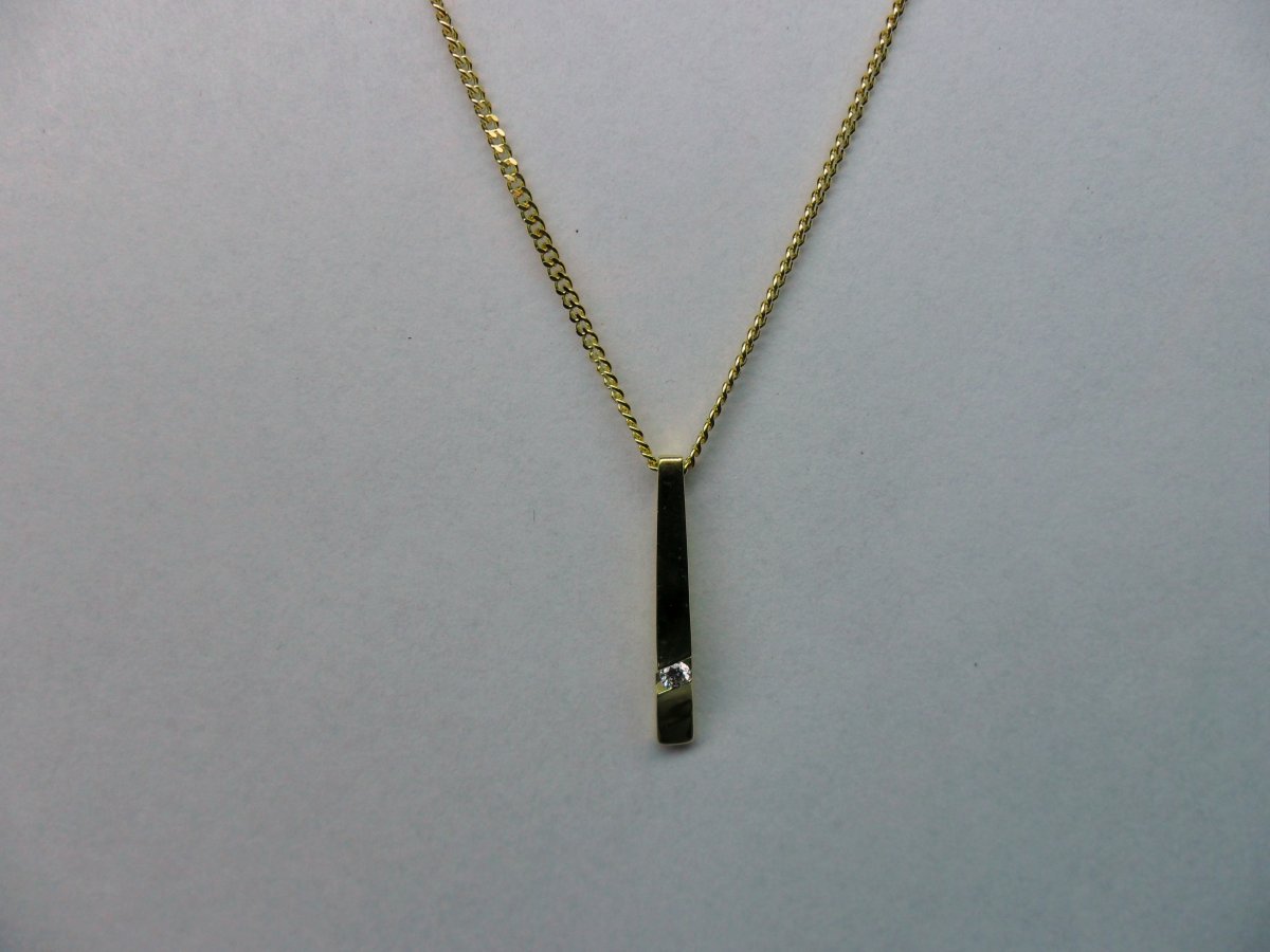 Vulkaan Staafhanger Schuin Geelgoud 1st.