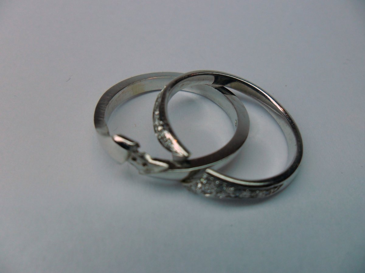 2Gether Ring Bol Pavé Witgoud Smal