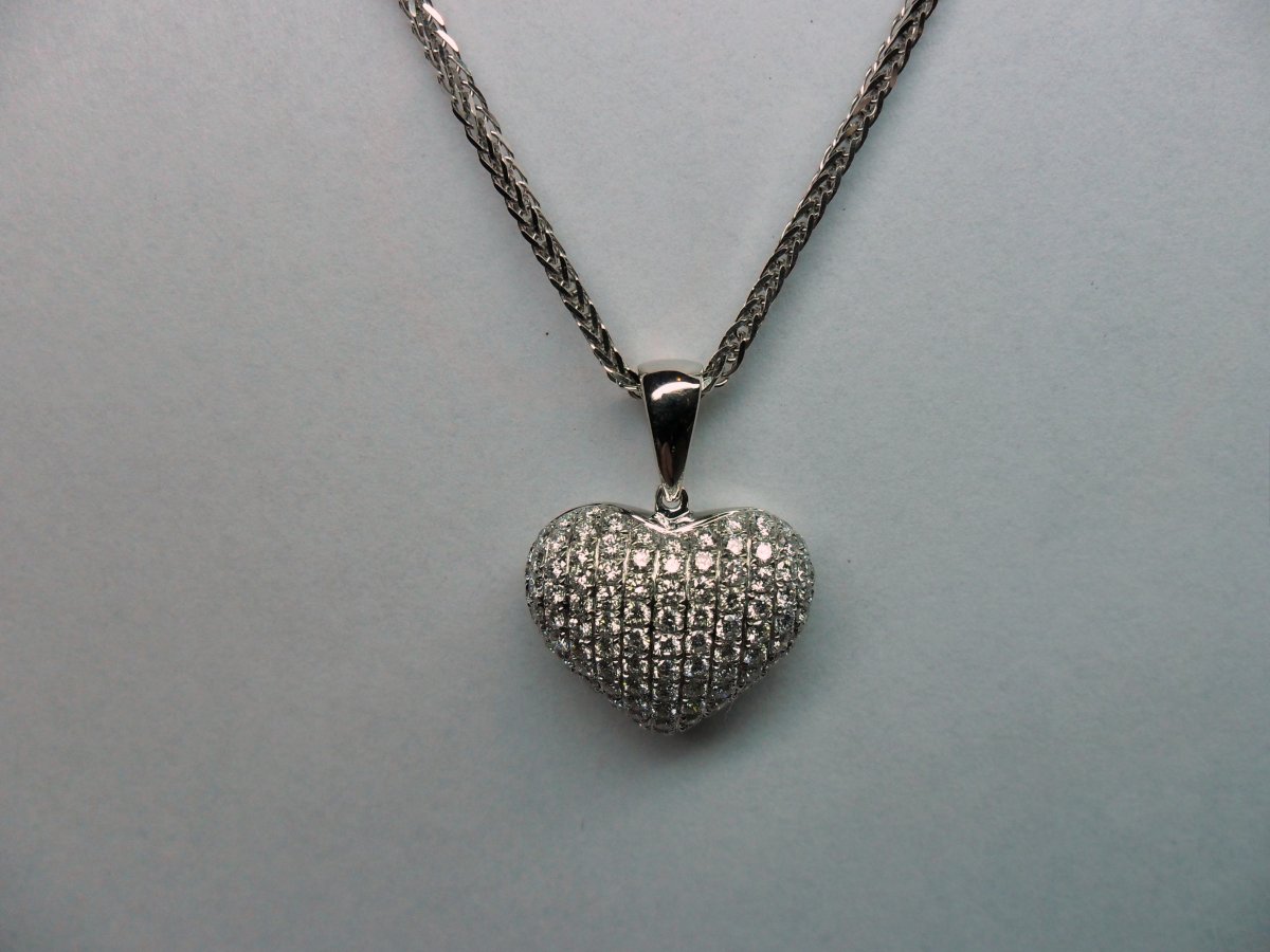 Hart Bol Pavé Hanger Witgoud