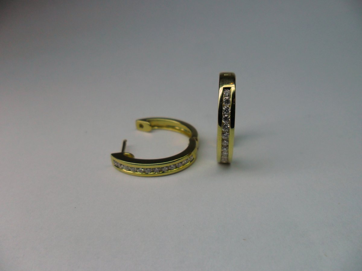 Yellow Gold Rail Earrings