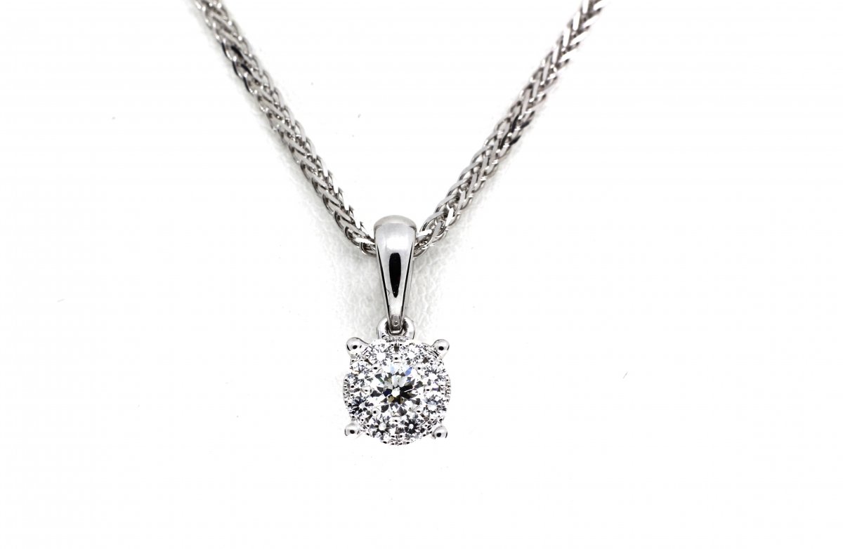 Halo Solitair Hanger Witgoud