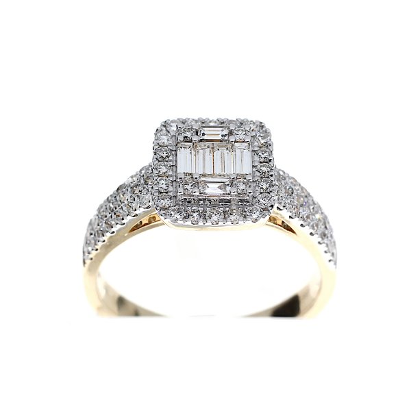 Baguette halo ring wide 74-0.86 crt.