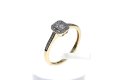 Baguette Halo ring with side stones 49-0.12 ct