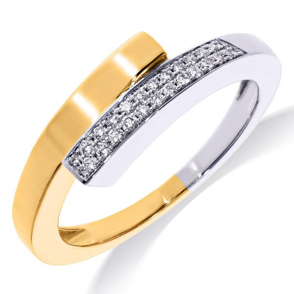 Slag pavé Ring Bi-Color