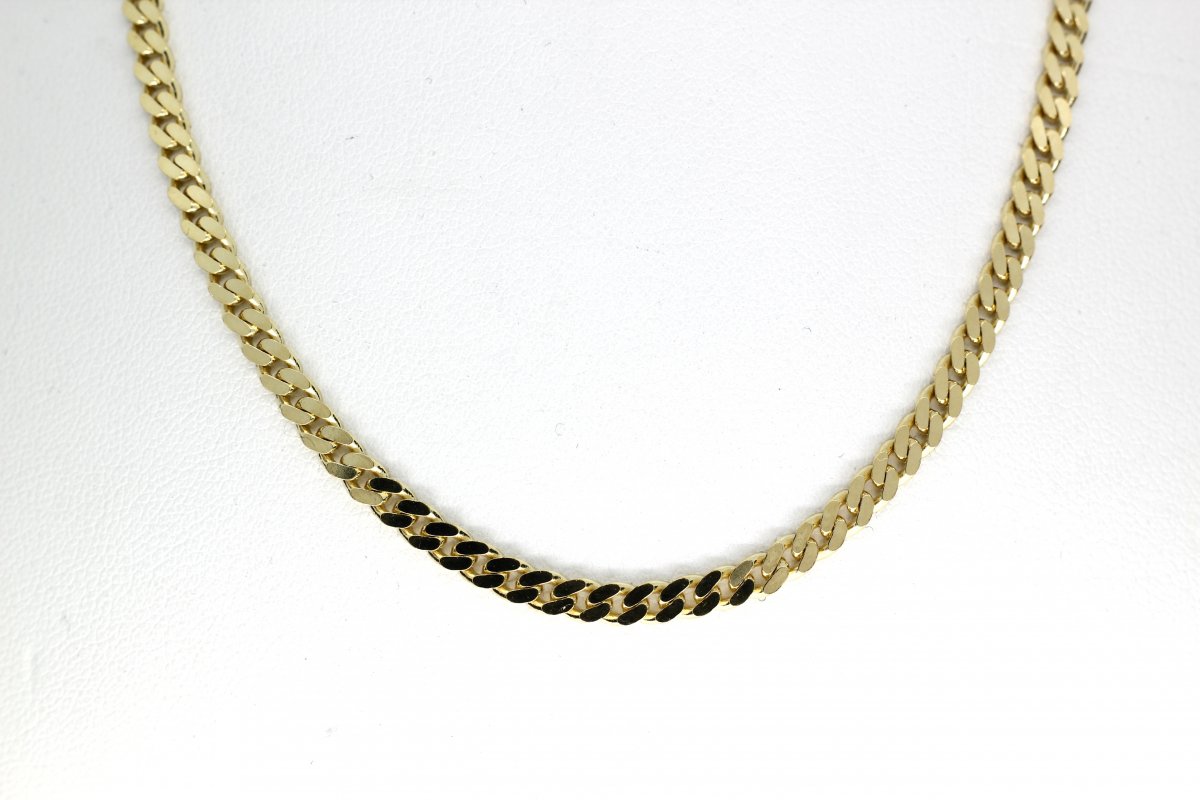 Geslepen Gourmette Collier Geelgoud