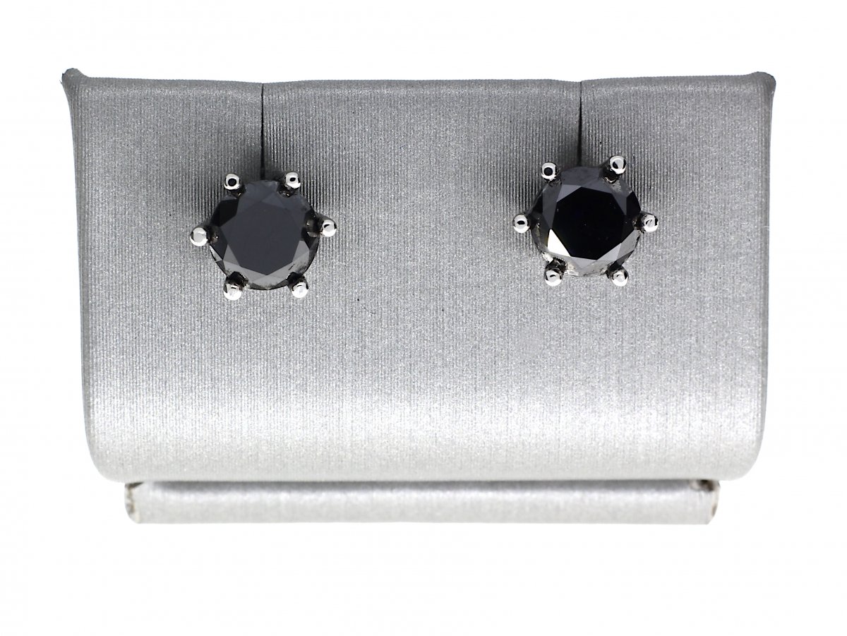 Black Diamonds Solitair Oorstekkers 2 - 1.40 crt.