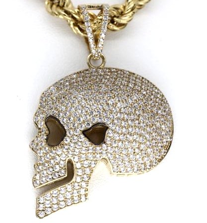 Skull Pavé hanger goud