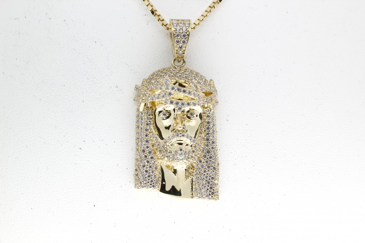 Christus Hanger 18 Karaat Geelgoud Pavé