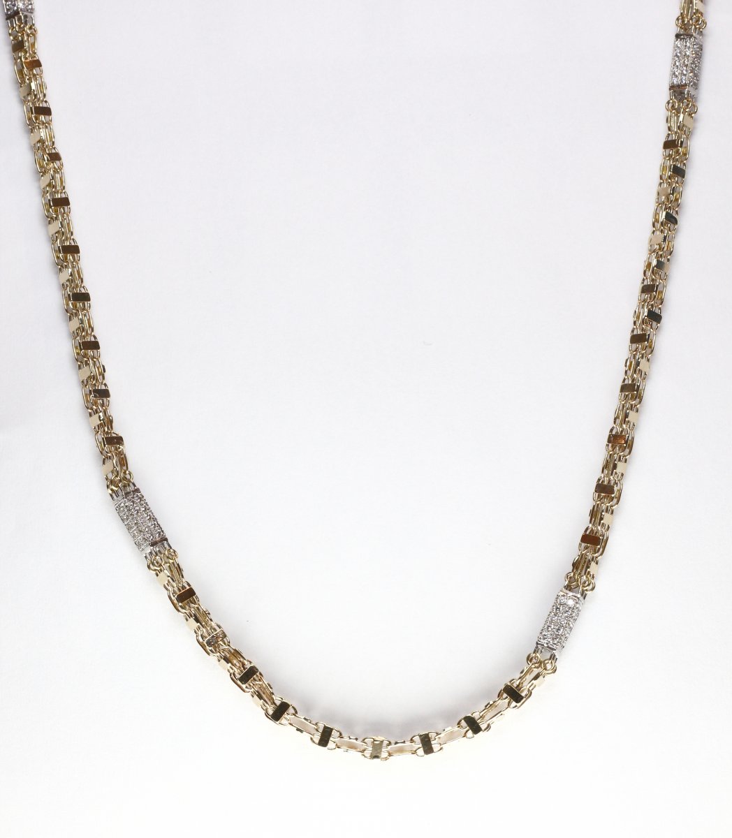 Magnum Collier Bi-Color goud Licht met Kristallen