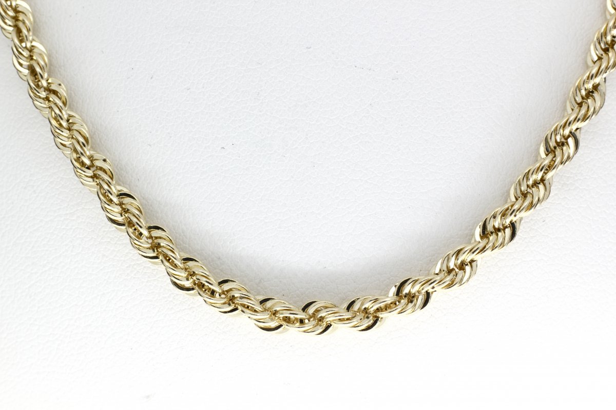 Koord Collier Geelgoud 4mm Hol