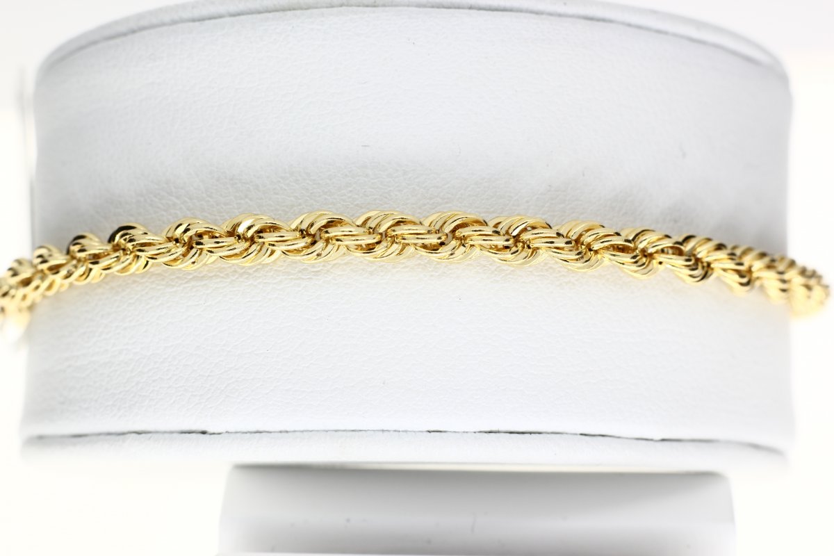 Koord Armband Geelgoud 4mm Hol