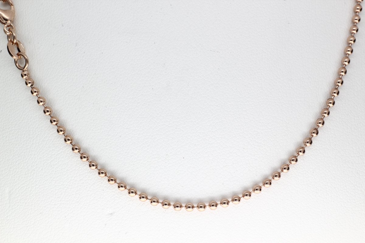 Balletjes Collier 14 Karaat Roodgoud 2mm