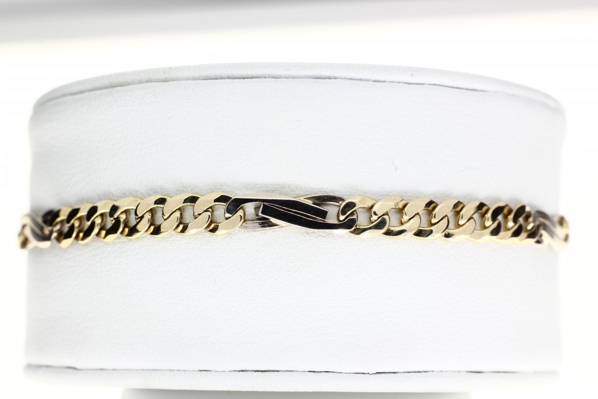 Bi-Color Gouden Armband Fantasie Schakel