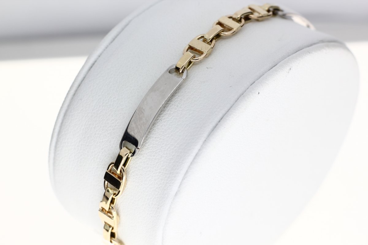 Bi-Color Gouden Kingsly Schakel Armband