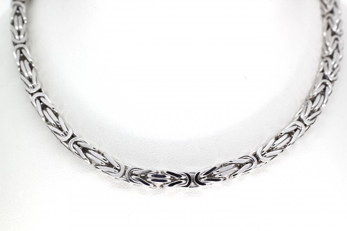 18 Karaat Witgouden Koningscollier Extra Breed