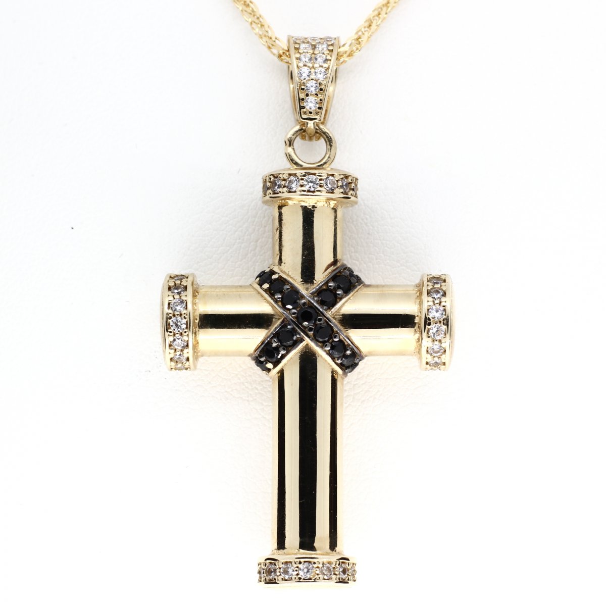 Gouden Kruishanger rond buis groot