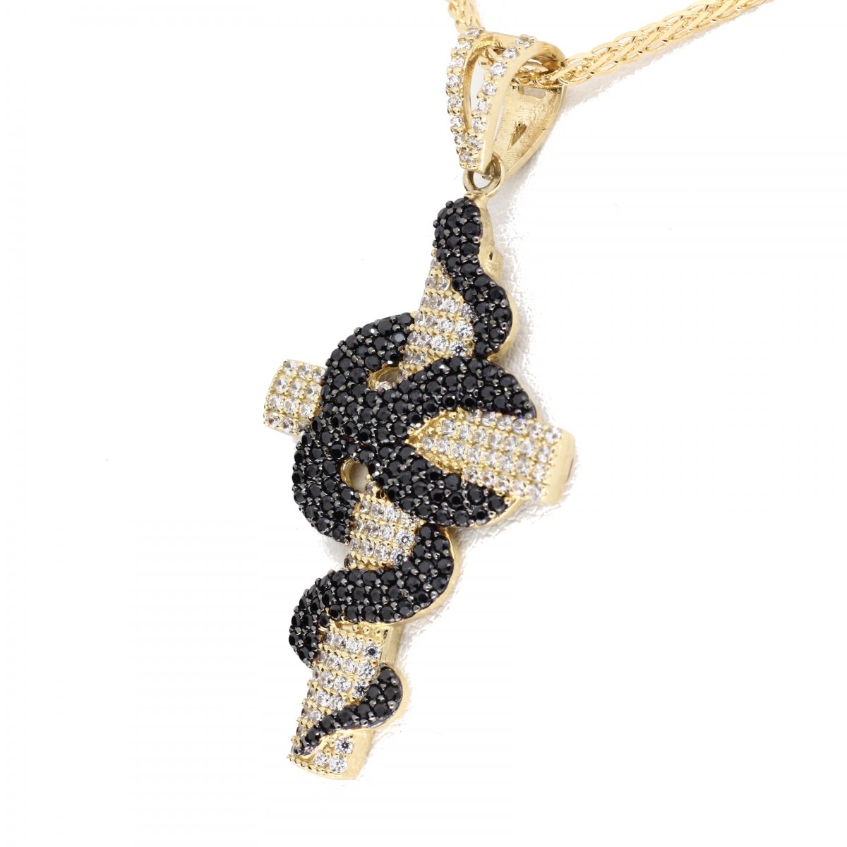 Kruis Hanger Geelgoud met slang