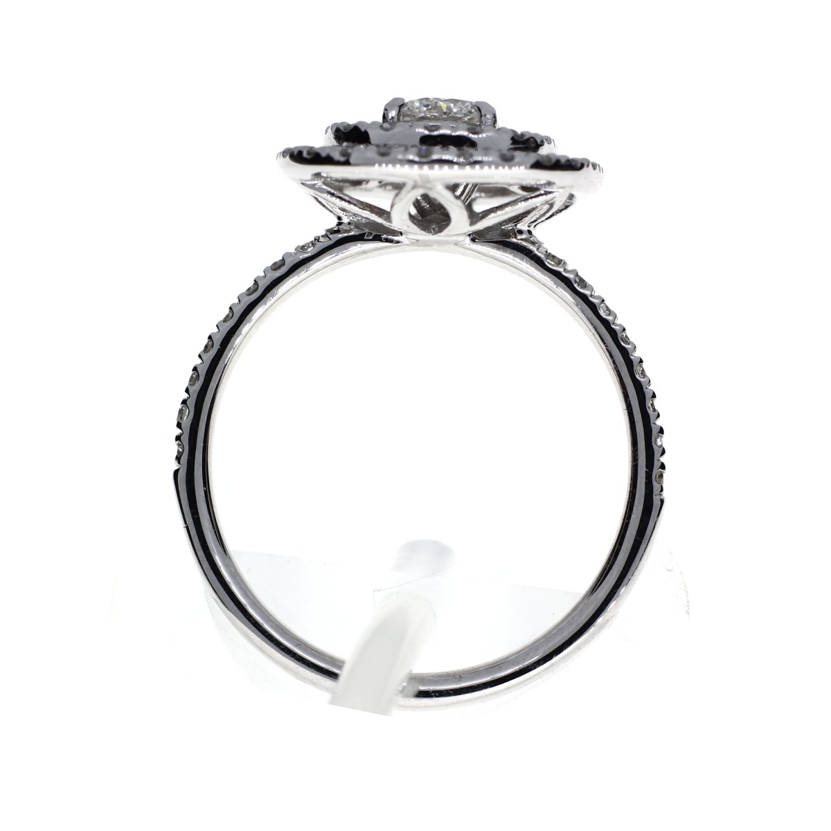 Dubbele Halo Solitair Ring 58-1.02crt. 