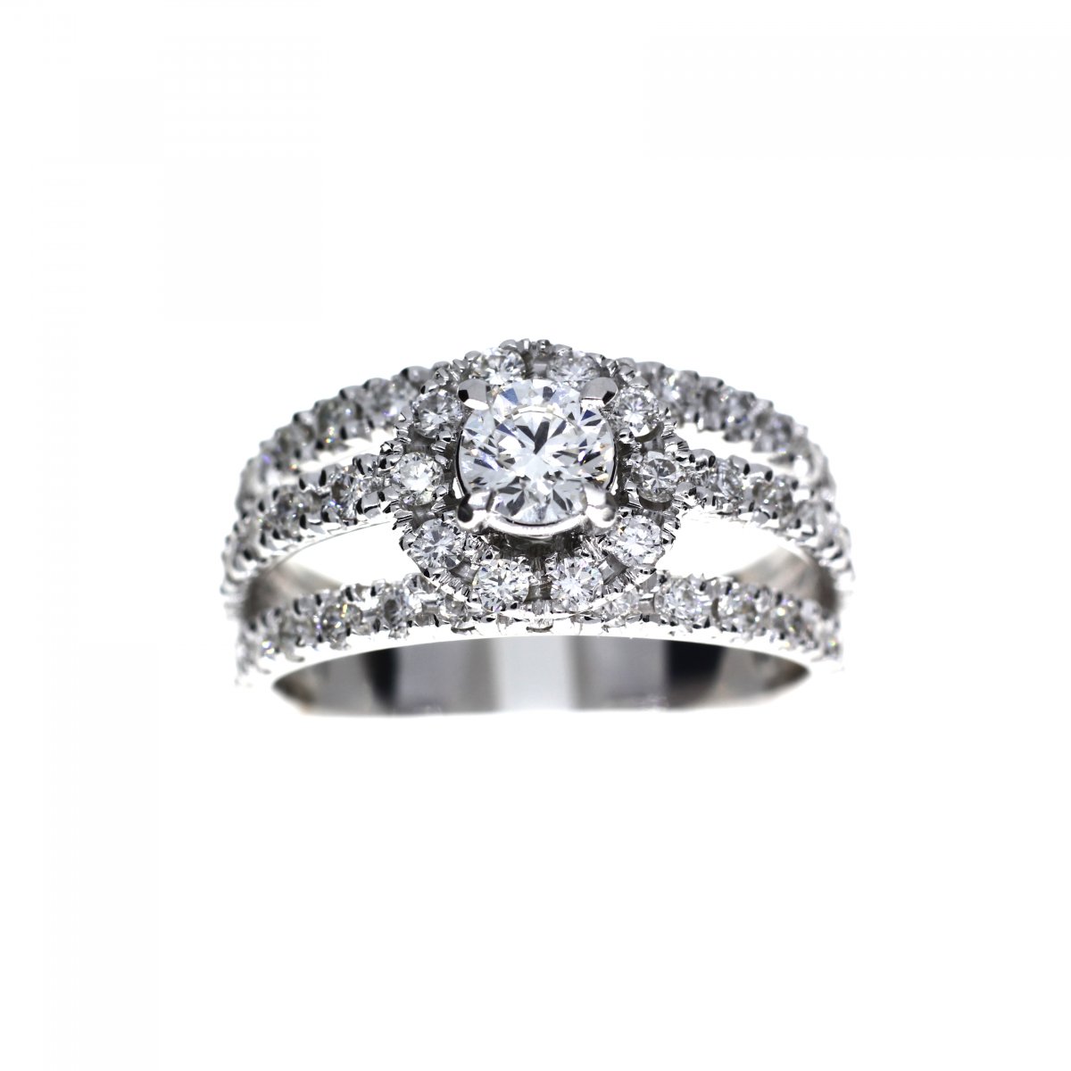 3 Rij Solitair Ring 47-1.48crt.