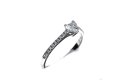 White Gold Heart Shape Solitaire Row Ring