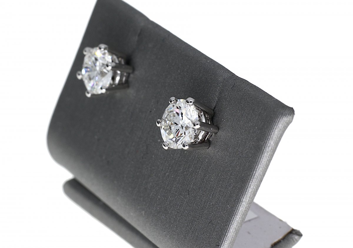 Lab-grown Solitair oorstekers 2-1.00crt