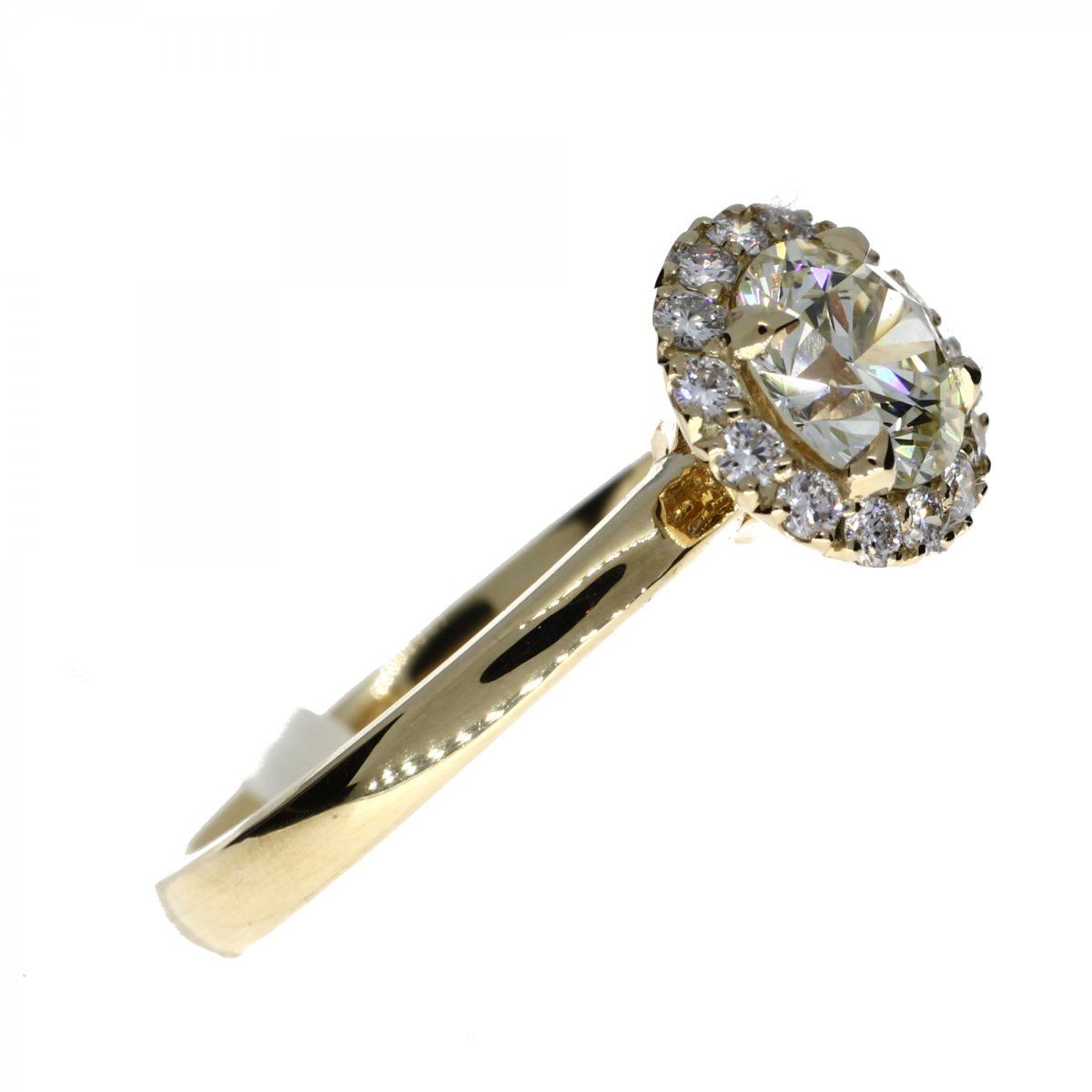 18 Carat Gold Halo Ring with 15-1.27ct Diamond