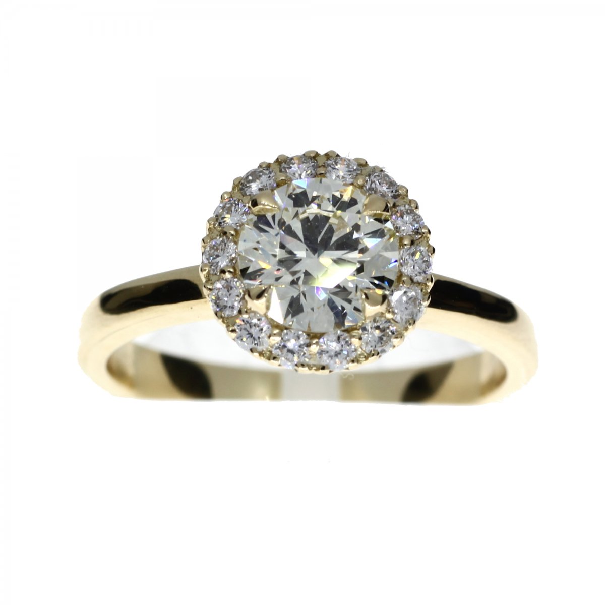 18 Carat Gold Halo Ring with 15-1.27ct Diamond