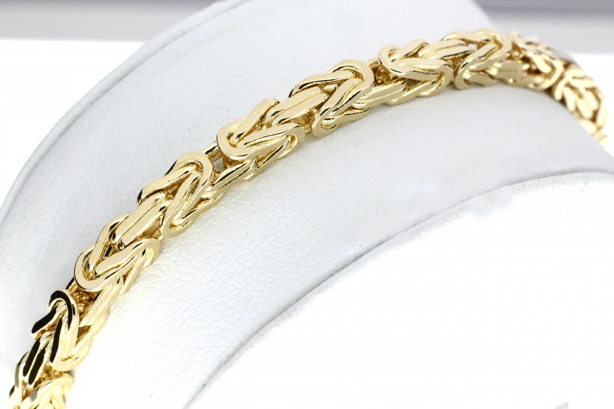 Koningsarmband geelgoud 4mm