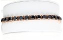 Red gold tennis bracelet with black diamonds