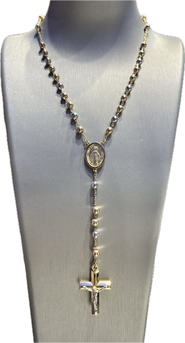 3 kleuren gouden rozenkrans