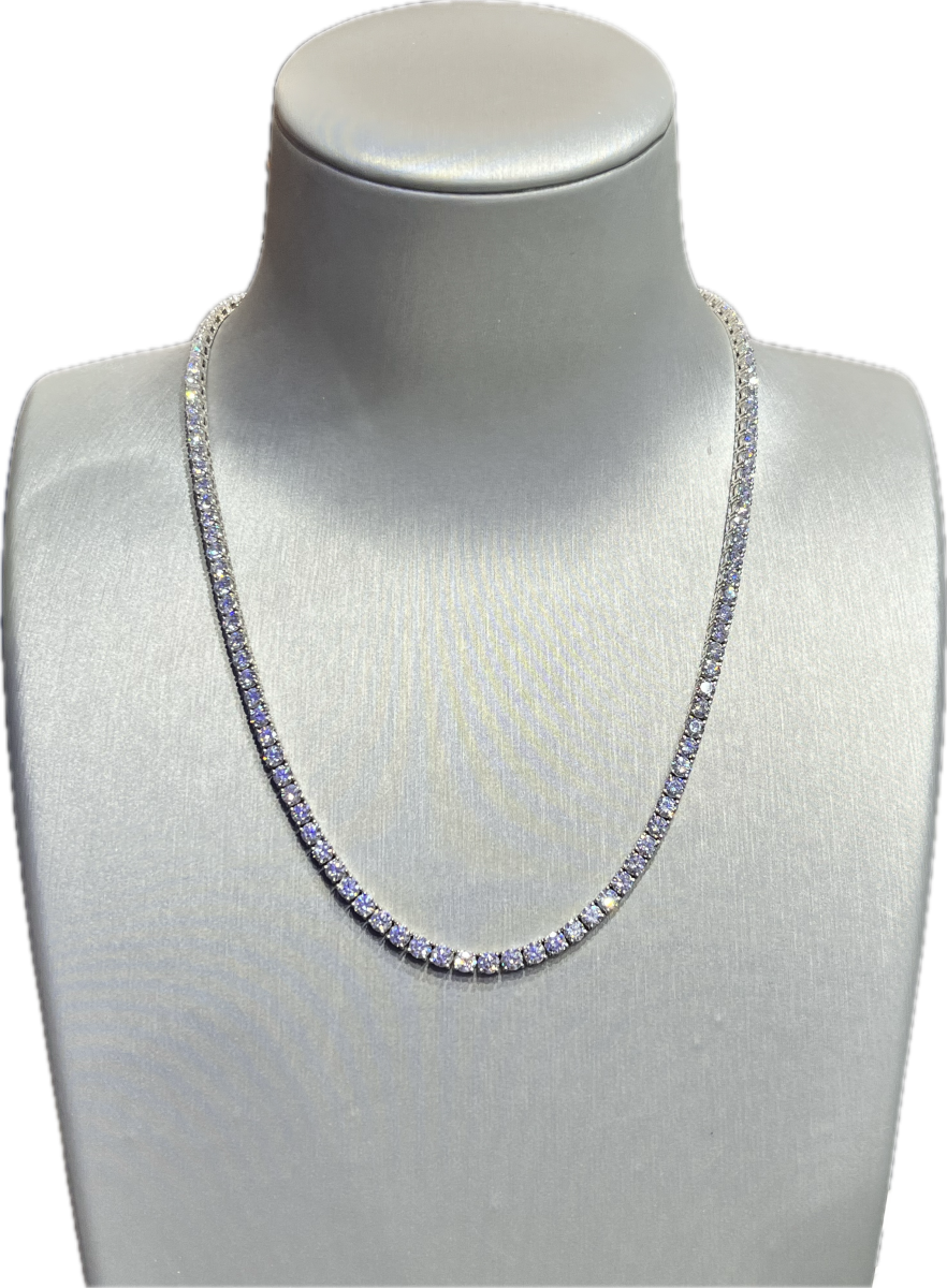 Lab-grown Tenniscollier 42cm met 118-17.7 crt.