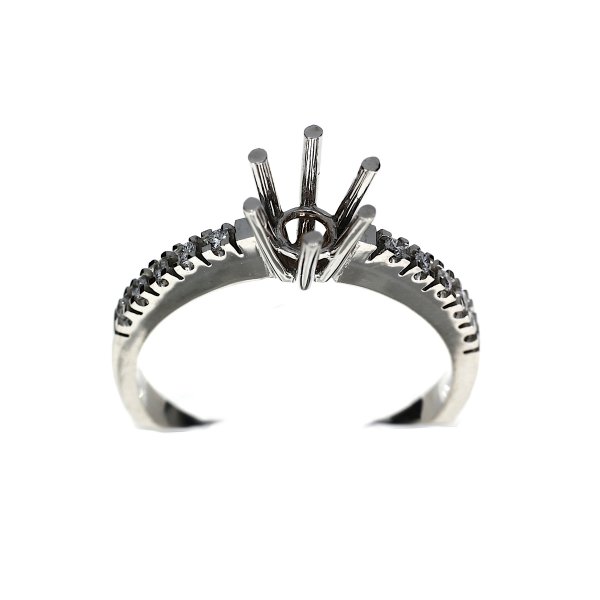 Row ring Solitaire partly set ringmount