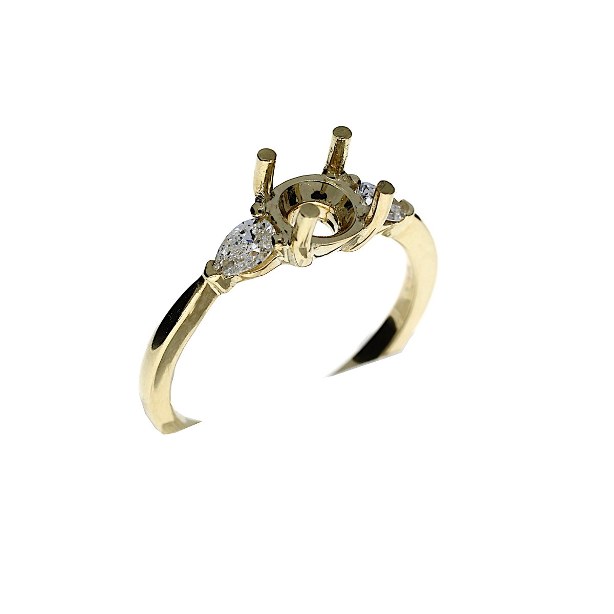 Halfmontuur met peer geslepen diamanten