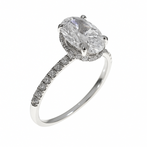 Lab-grown Ovaal Solitair Ring 2.44crt