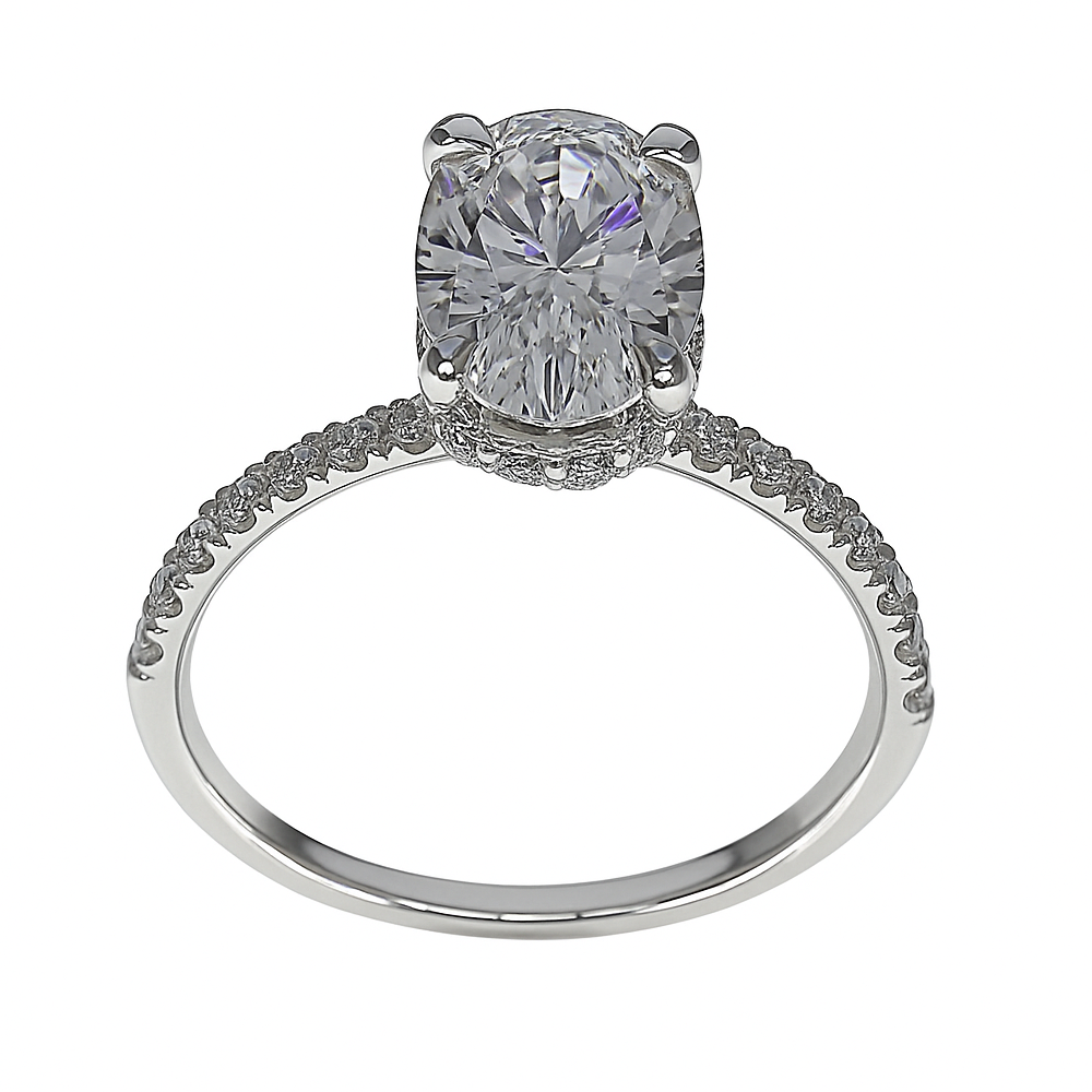 Lab-grown Ovaal Solitair Ring 2.44crt