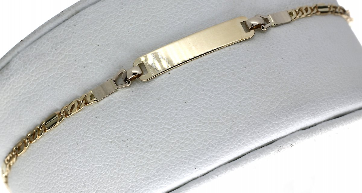 Baby plaatarmbandje Valkenoog Geelgoud